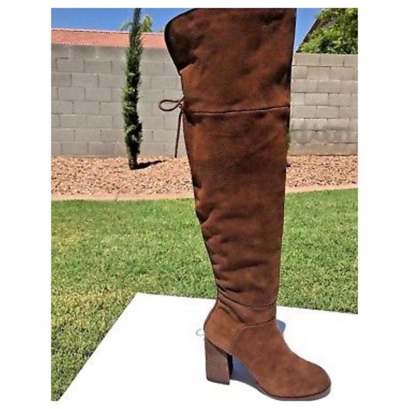 STEVE MADDEN SUEDE OVER THE KNEE BOOTS LACE UP - Picture 5 of 8